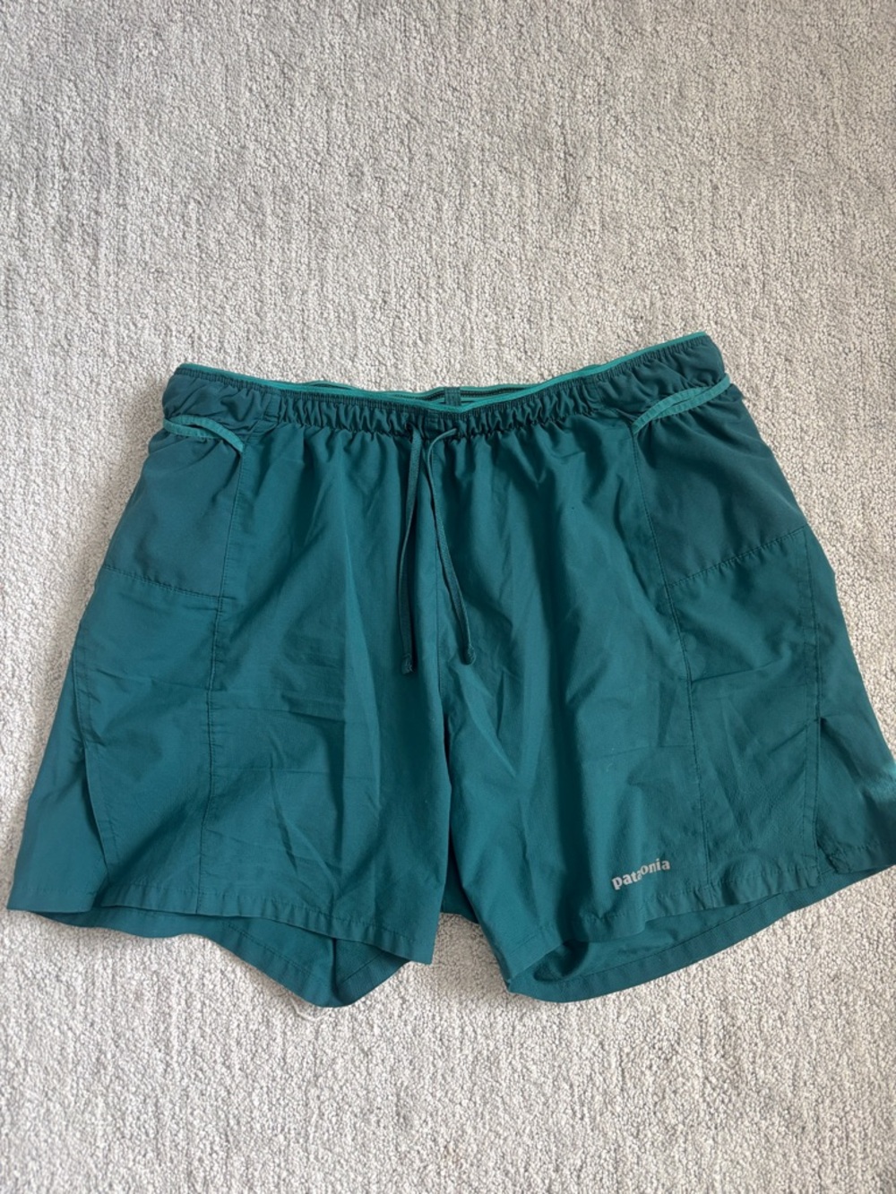 Patagonia Teal Green Running Shorts